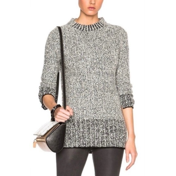 rag & bone Callisto gray wool blend ribbed knit sweater women's size XS - Picture 1 of 11